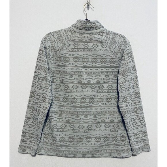 Eddie Bauer Womens Fair Isle 1/4 Zip Pullover Fleece Lightweight Jacket Gray M - Picture 4 of 6